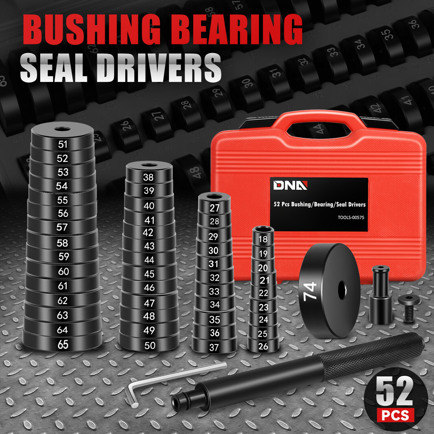 [52Pcs]Custom Bushing Bearing Driver Set Transmission Wheel Axle Seal Tool Kit