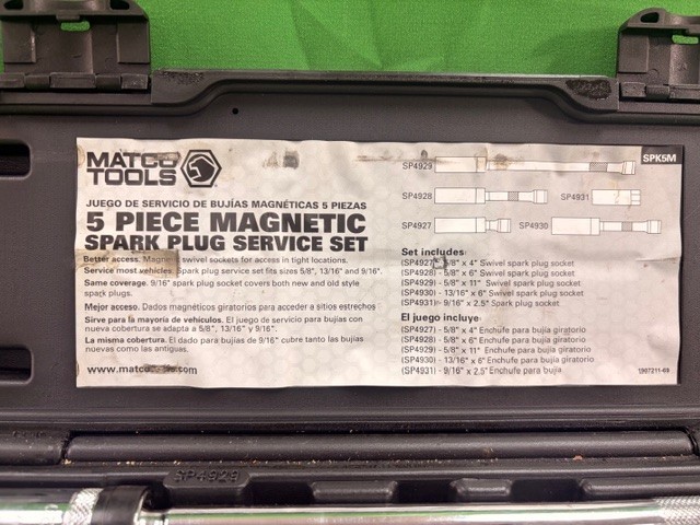 Matco Tools SPK5m Magnetic Spark Plug Service Kit 5 Piece (E10)