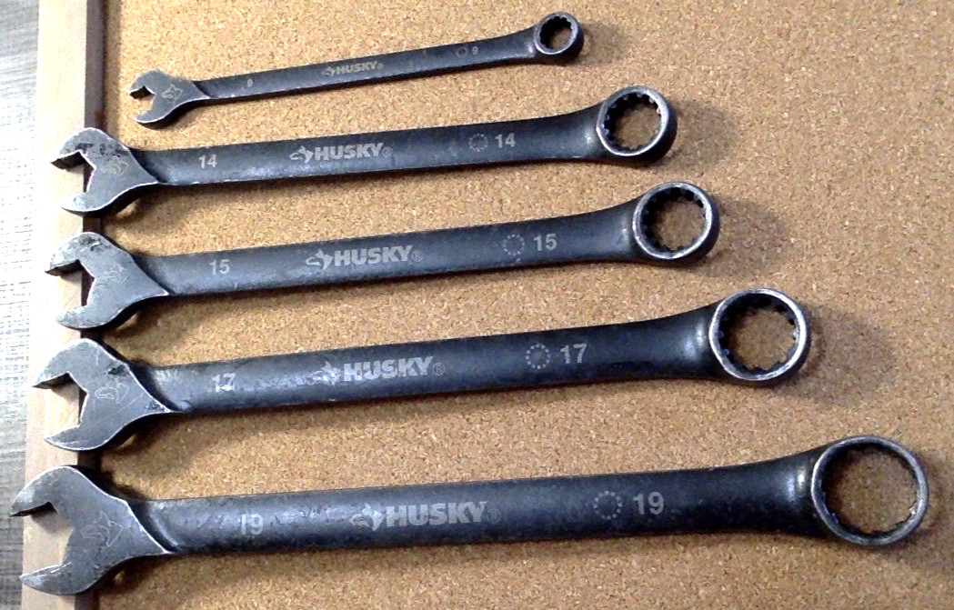 Husky Metric Combination Wrenches LOT of 5 Black Oxide Finish