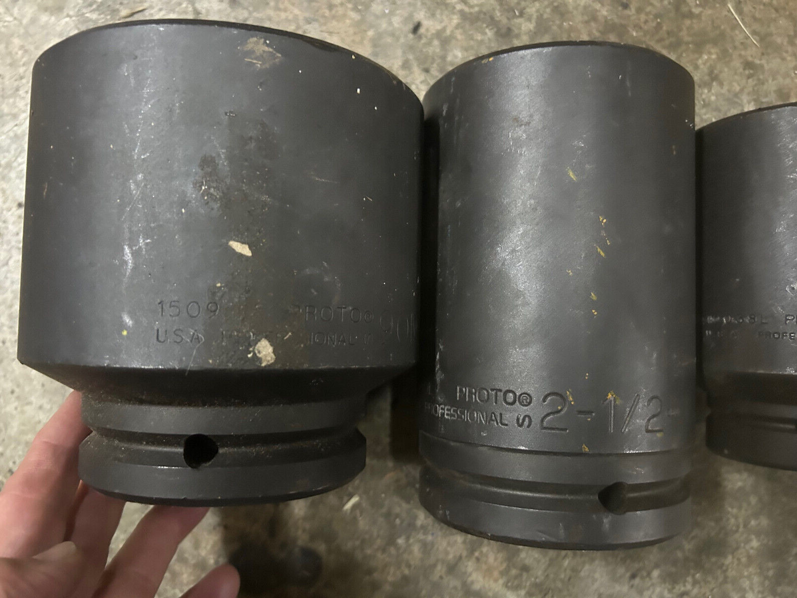 Proto 4 Huge Sockets tool lugs 3 5/8″, 2 1/2″, 2 3/8″, 2″ Hex 6 point 90mm