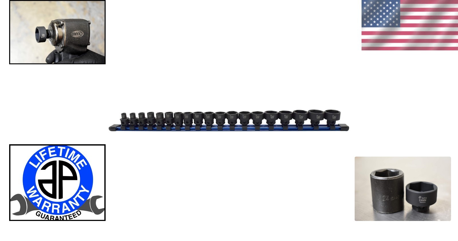 19pc 3/8″ Drive Nano Impact Socket Set – Low Profile 6-24mm for Tight Spaces