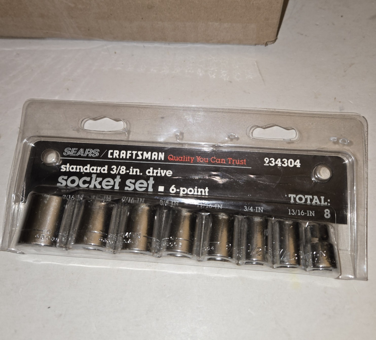 Sears Craftsman USA SAE 3/8″ Drive Socket Set 6pt 34304 G Series Socket Set of 8