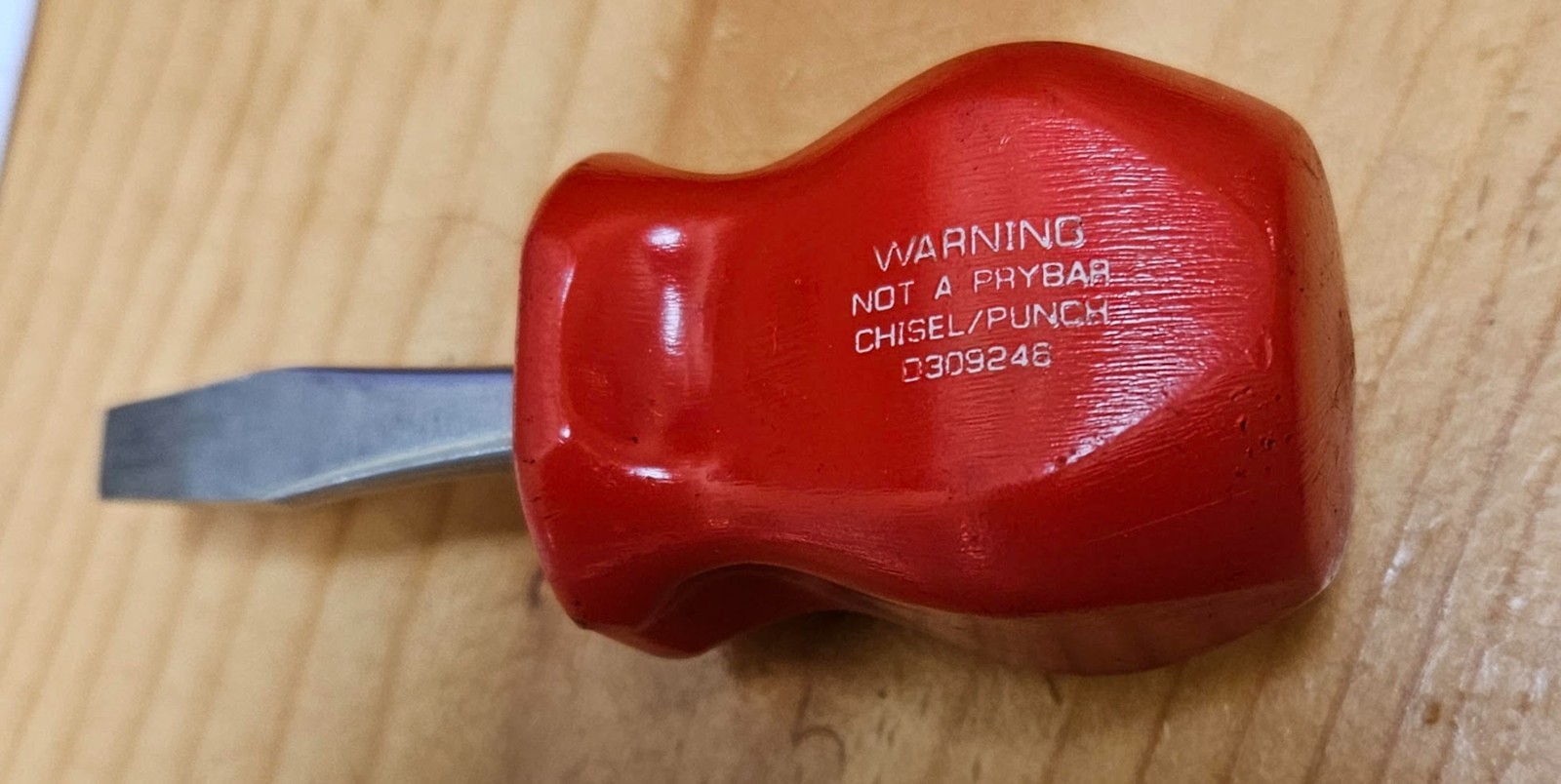 Snap-On Tools SDD1 Flat Tip Stubby Screwdriver Red Hard Grip
