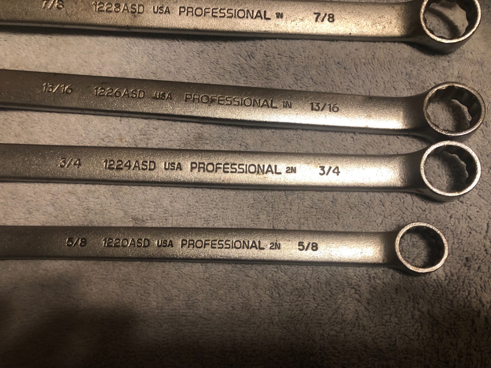 Vintage PROTO Professional Combination Wrench Set of 5 Pcs USA 5/8″-1″