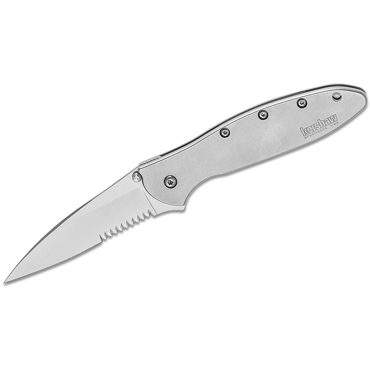 Kershaw Leek-Serrated Assisted Open Frame Lock Drop Point Blade EDC Folding Pock