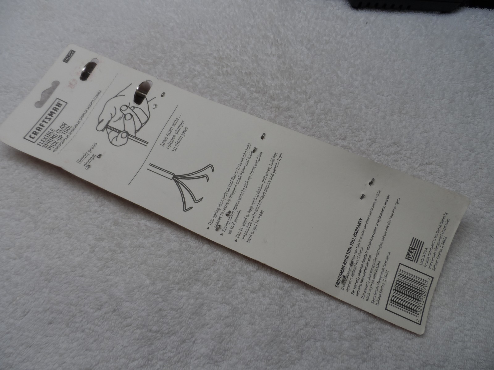 Craftsman 23 1/2″ Flexible Spring Claw Pick-Up Tool, made in USA – Part # 41322