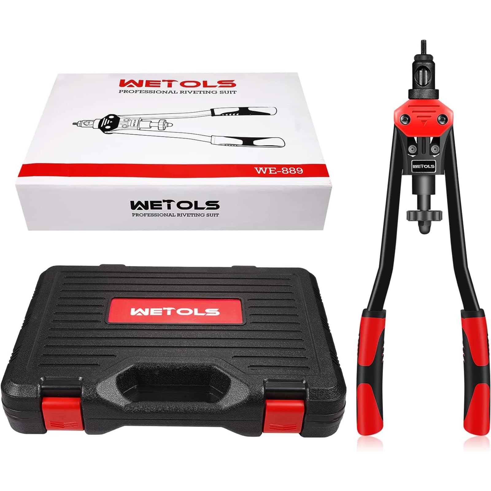 WETOLS 16″ Rivet Nut Tool Kit 11 Mandrels 110pcs Rivnut Gun Heavy Duty WE-889