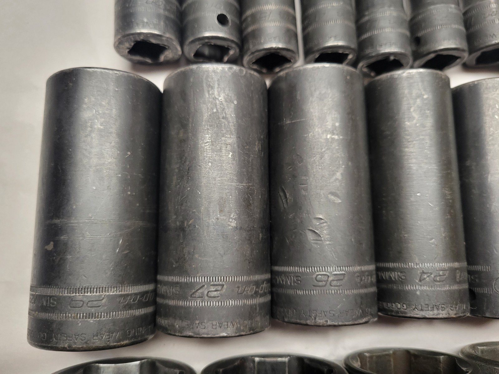 Snap On 20pc 1/2 Drive Impact 6pt Deep Socket Set SIMM METRIC SERIES