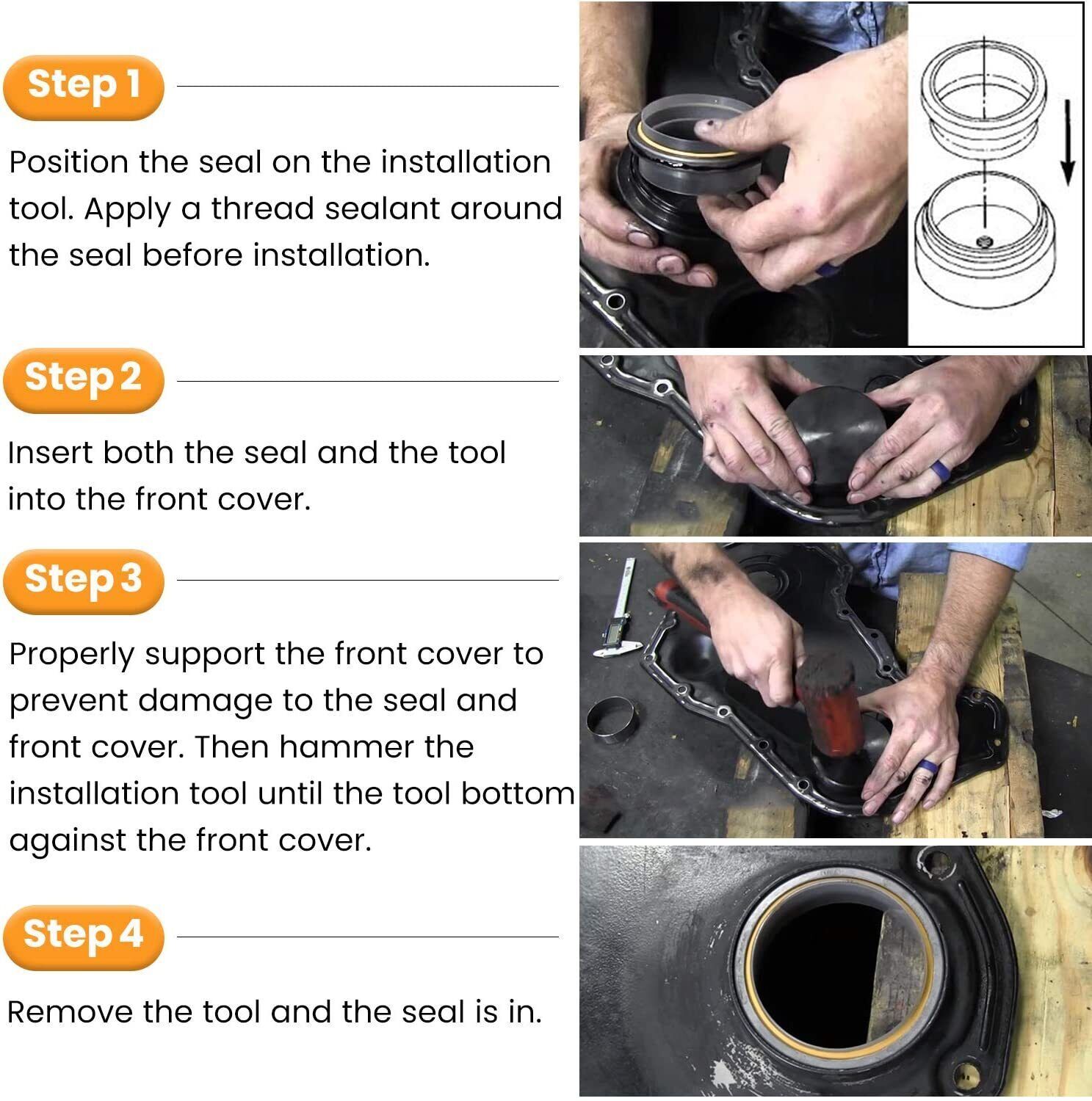 Front & Rear Crankshaft Seal Remover Installer Tools for Cummins 3.9L 5.9L 6.7L