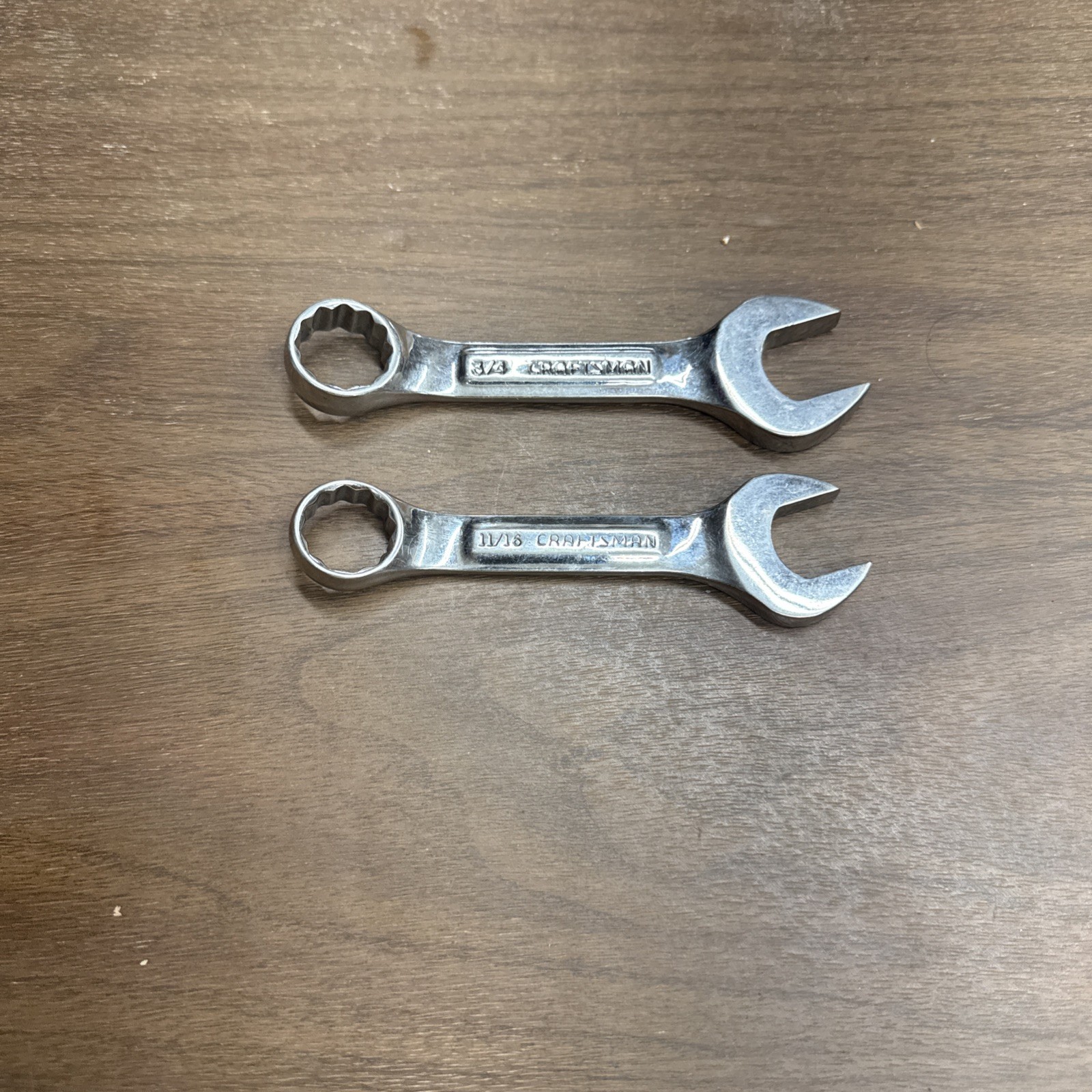Craftsman 44108 44109 Stubby 11/16″ & 3/4″ Combination Wrench VV Series USA SAE