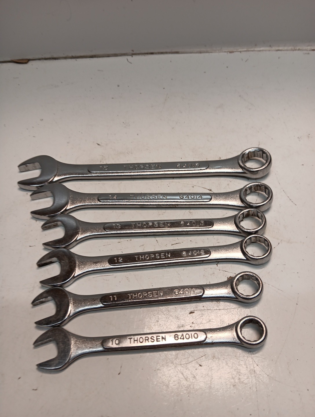 Thorsen Tools 6 Piece Metric Combination Wrench Set 12 Point 10,11,12,13,14 15 M