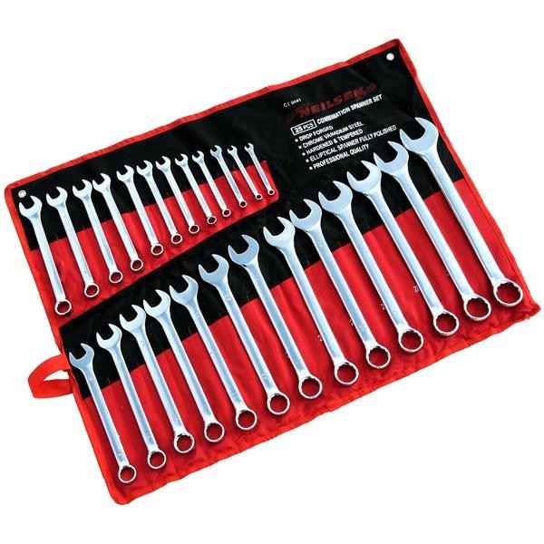 Neilsen 25pc Fully Polished Metric Combination Spanner Wrench Set 6mm – 32mm