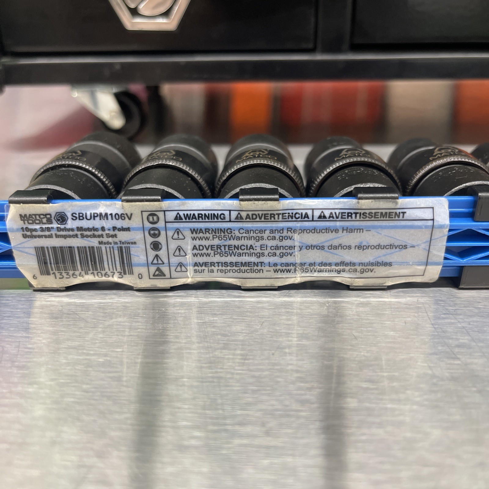 NEW! Matco Tools SBUPM106V 10pc 3/8″ Dr Metric 6 Pt ADV Swivel Impact Socket Set