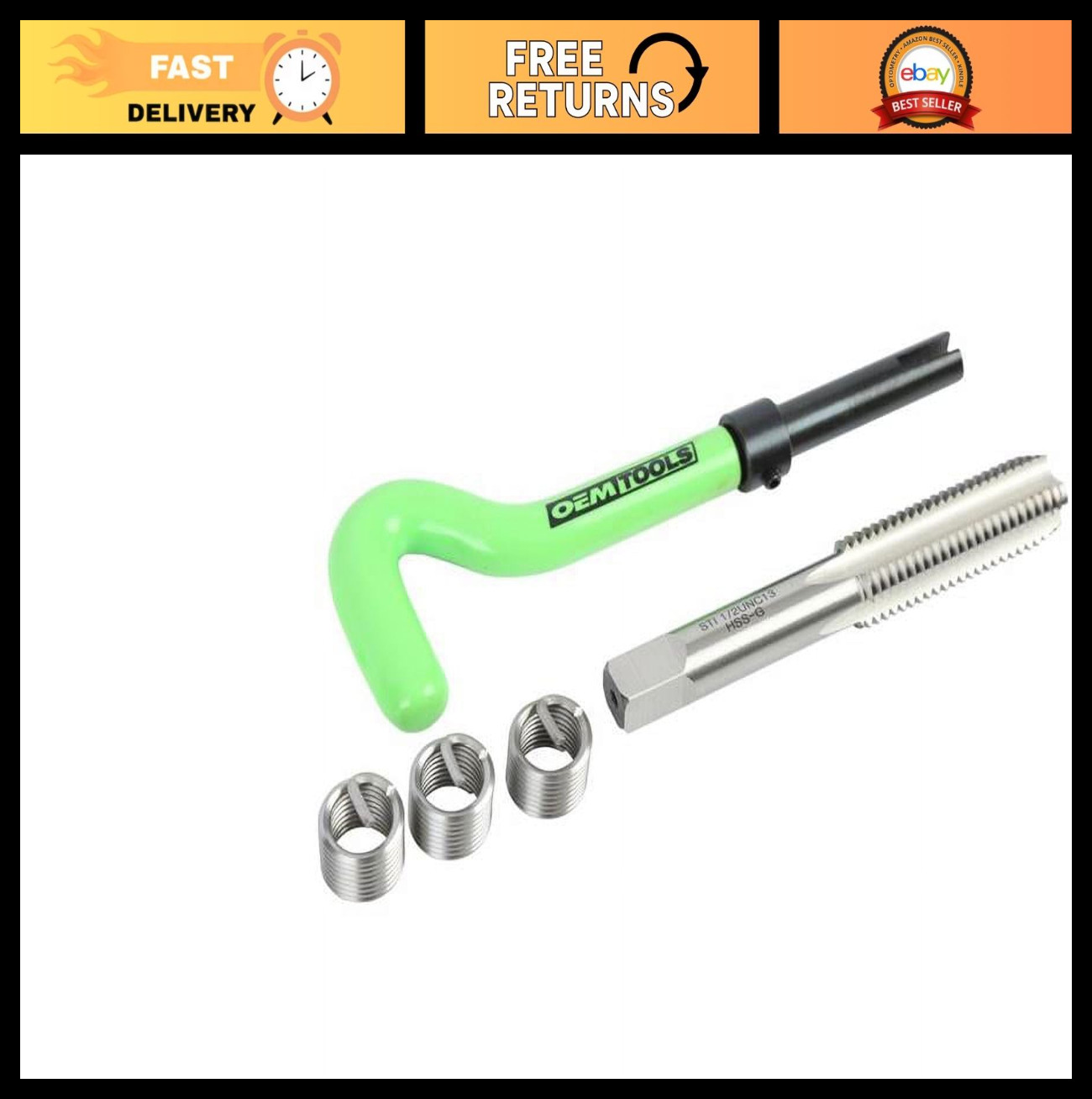 1/2 Inch Spark Plug Thread Repair Kit – Durable Stainless Steel Inserts, Profess