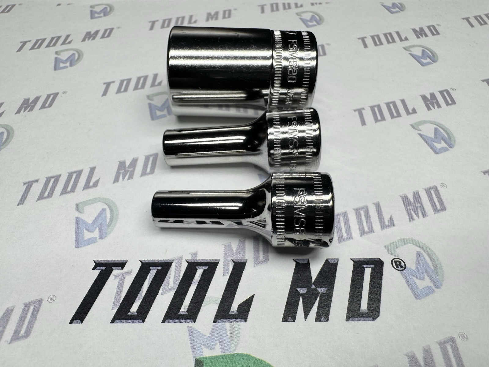 Snap-on Tools USA NEW 3pc 3/8” Drive 6pt Metric SEMI-DEEP Add On Socket Set