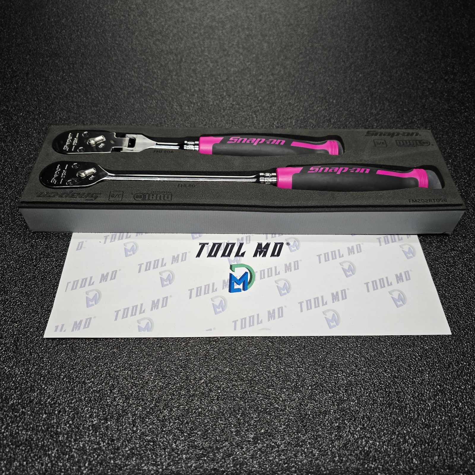 Snap-on Tools USA NEW ELECTRIC PINK 2pc 3/8″ Drive 100 Tooth Cynergy Ratchet Set