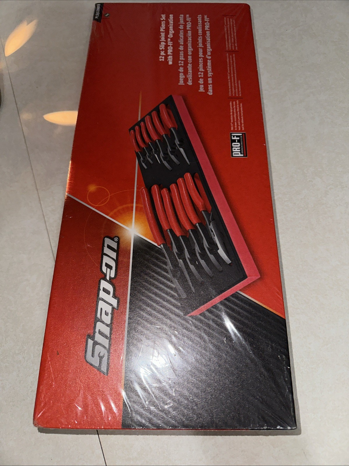 For Snap-on Tools USA NEW RED 12pc Master Slip Joint Pliers Foam Set PLSJ1200FR