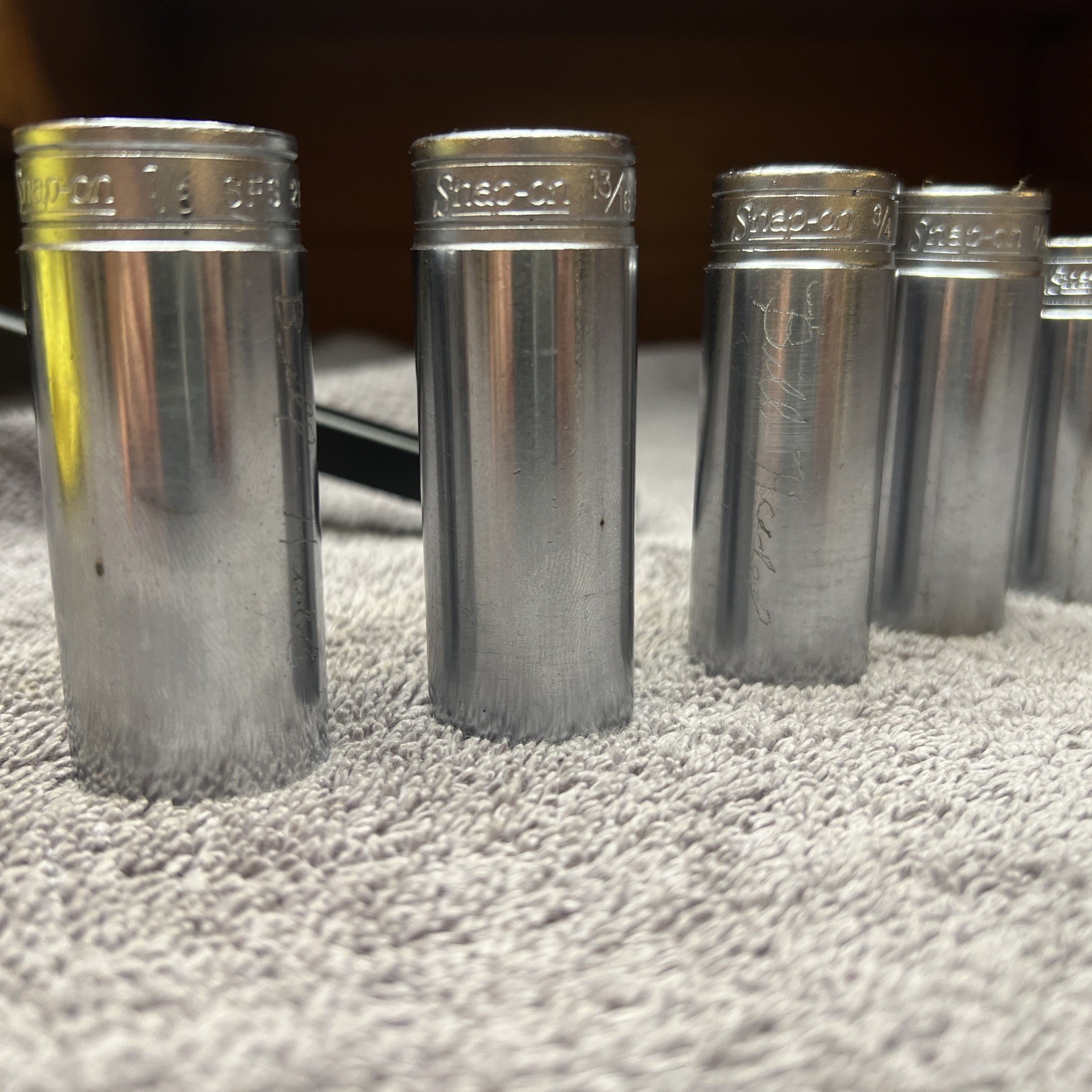Snap-on 11 pc 3/8″ Drive SAE 6 Point Deep Socket Set 1/4” to 7/8” SFS Series