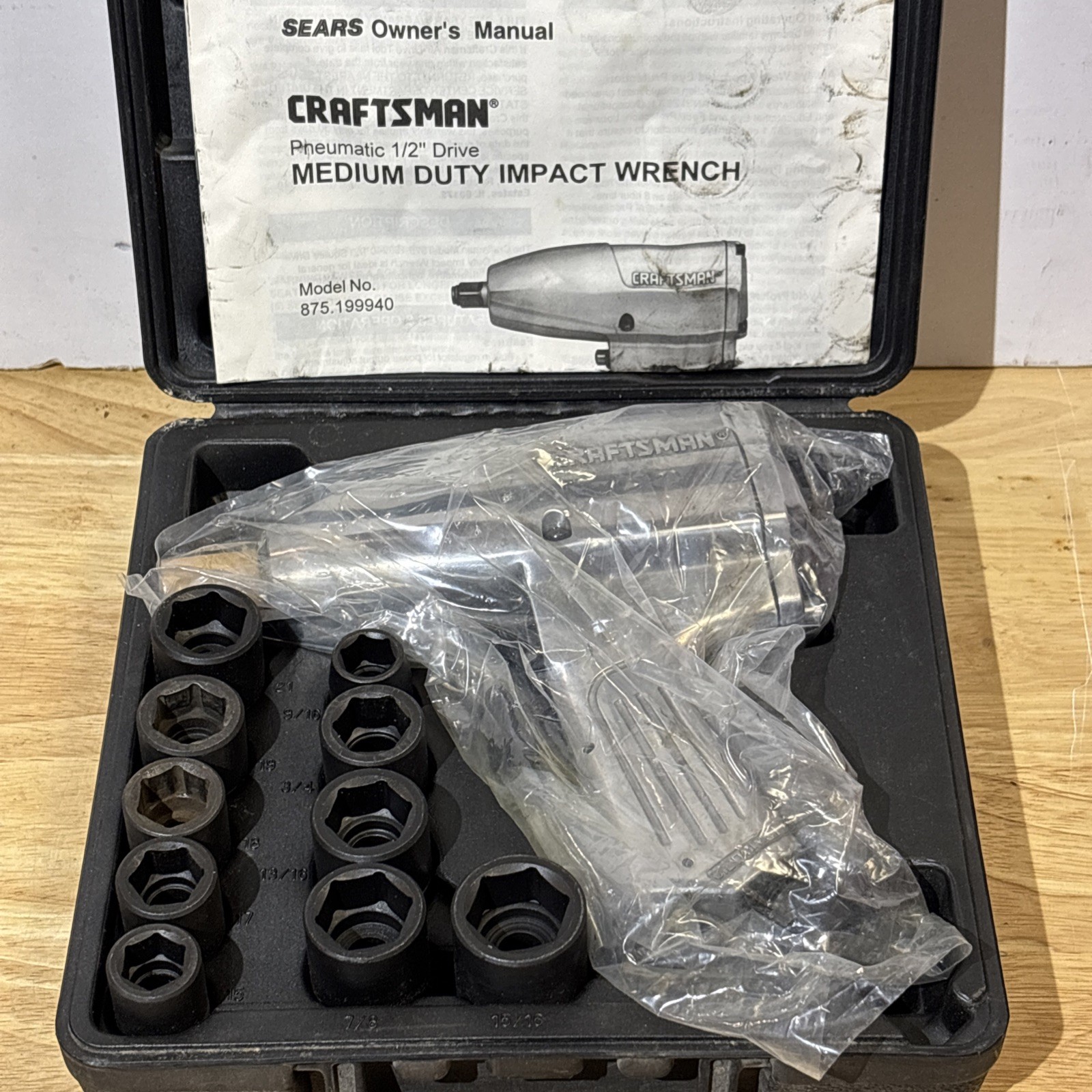 Craftsman Metric & Sae Shallow Impact Socket Sets 1/2″ Drive W/ Wrench EE GK USA