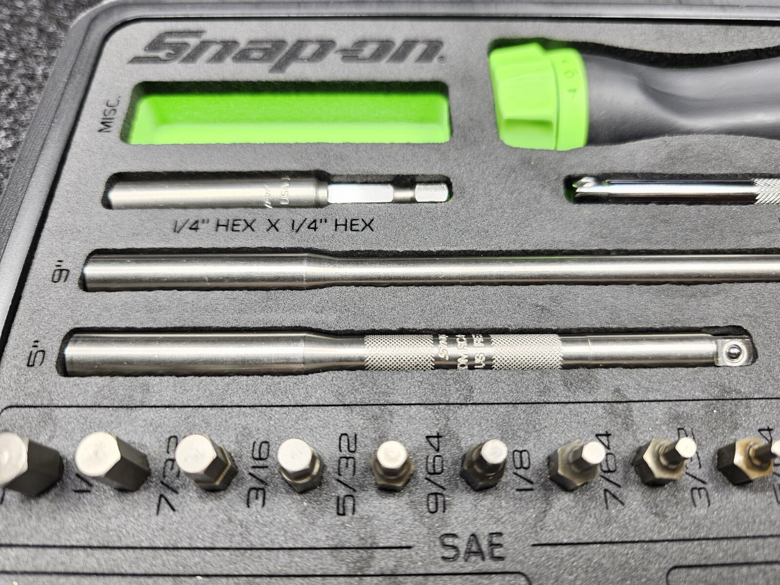 Snap-on Tools USA NEW GREEN Ratcheting Screwdriver Master Set w/Case SGDMRC44FG
