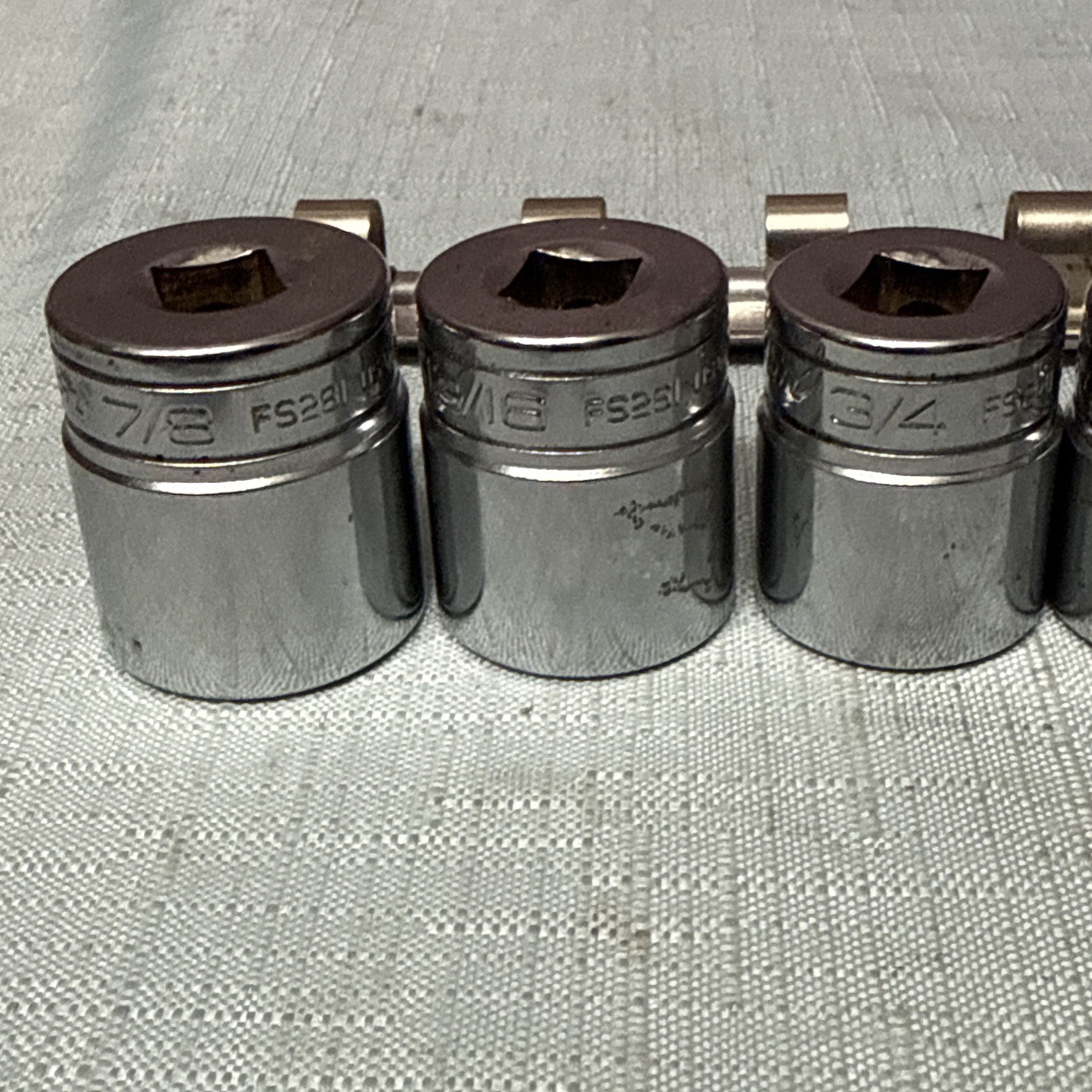Snap-on Tool 3/8″ drive SAE 6-point Chrome Socket FS Series 11 pcs. 1/4” – 7/8”