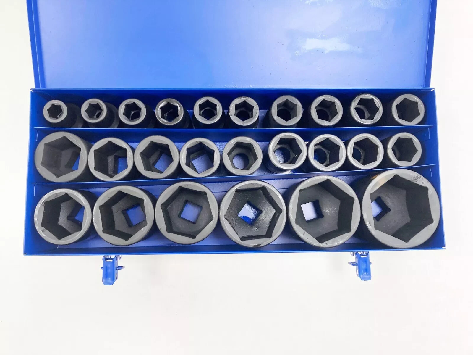 1″ Deep Impact Socket Set Sockets from 17mm – 75mm Jumbo Socket Set 25 Piece