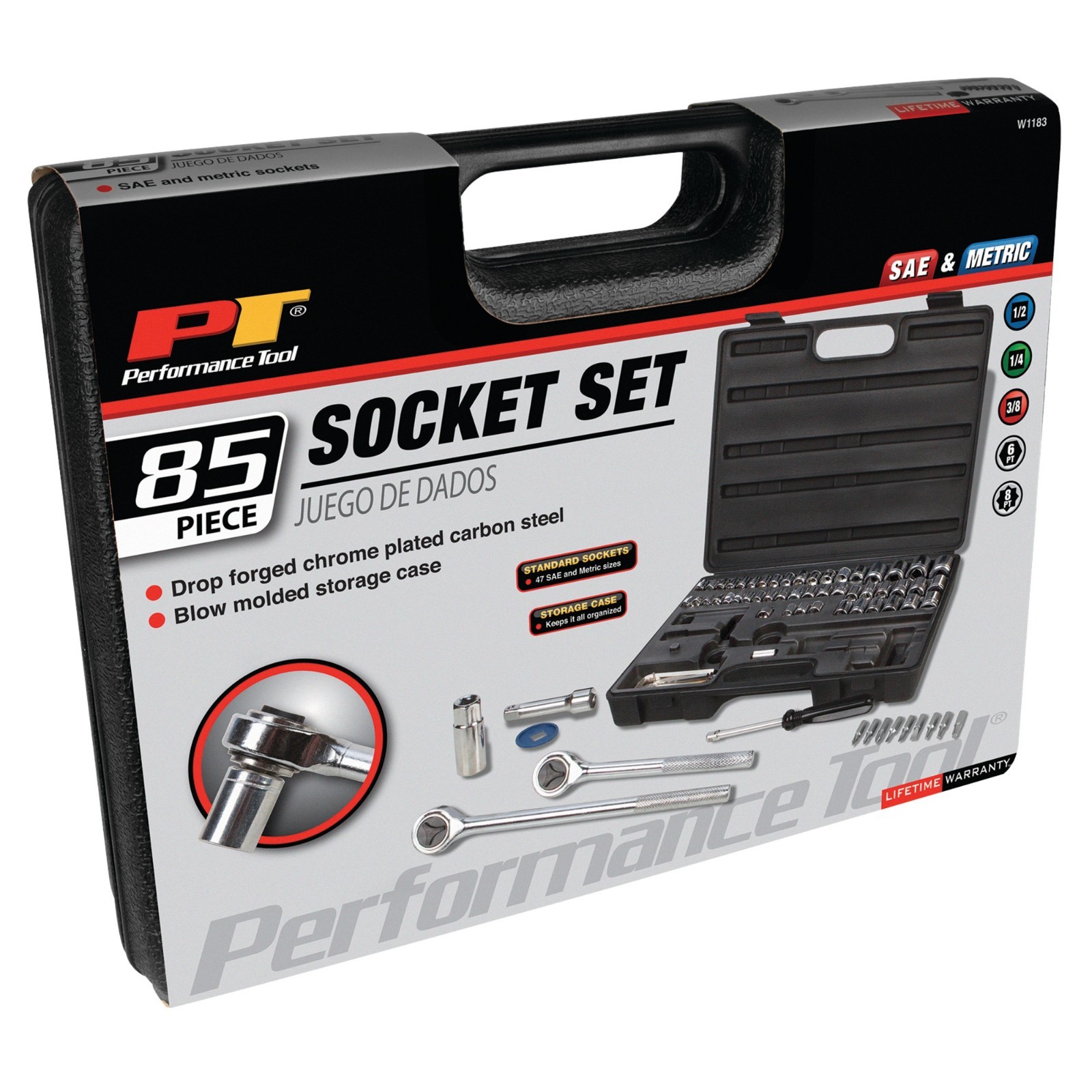 SAE/Metric 85-Piece Socket (1/4-Inch, 3/8-Inch & 1/2-Inch Drive) & Bit Set