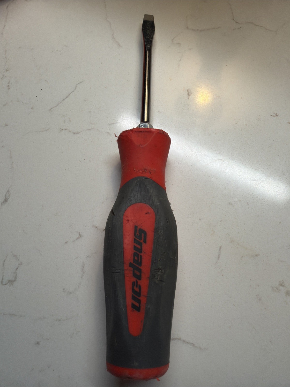 Snap On Tools 1/4″ Flat Head Screwdriver SHD2 Slotted Grip Red Gray USA