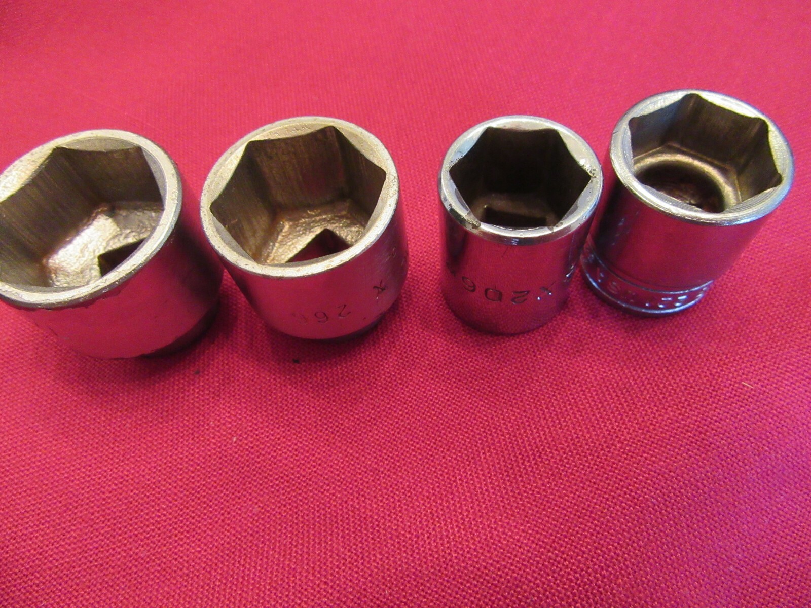 Mac & Snap On Shallow 3/8 Drive Sockets 5/8,11/16,13/16 and 7/8 inch