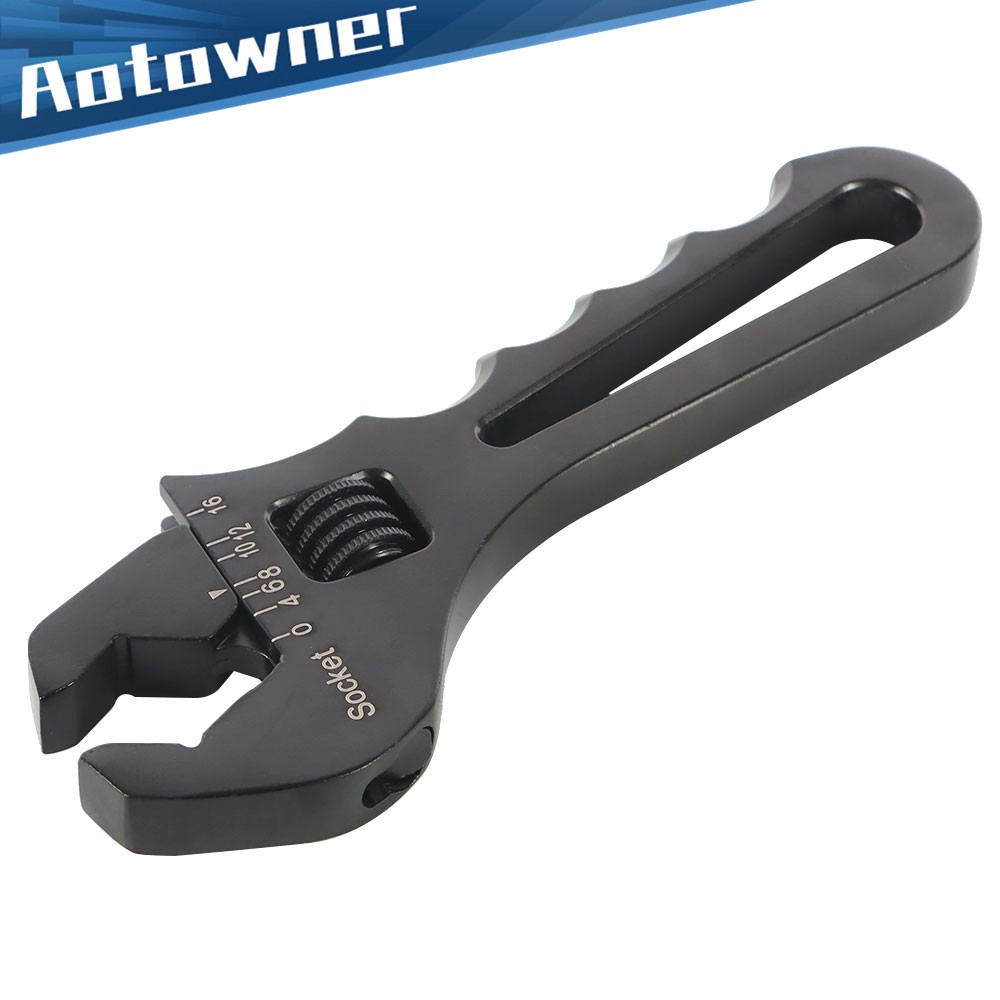 For Hose End Fitting 3AN-16AN Black Adjustable Wrench Aluminum Tool Spanner