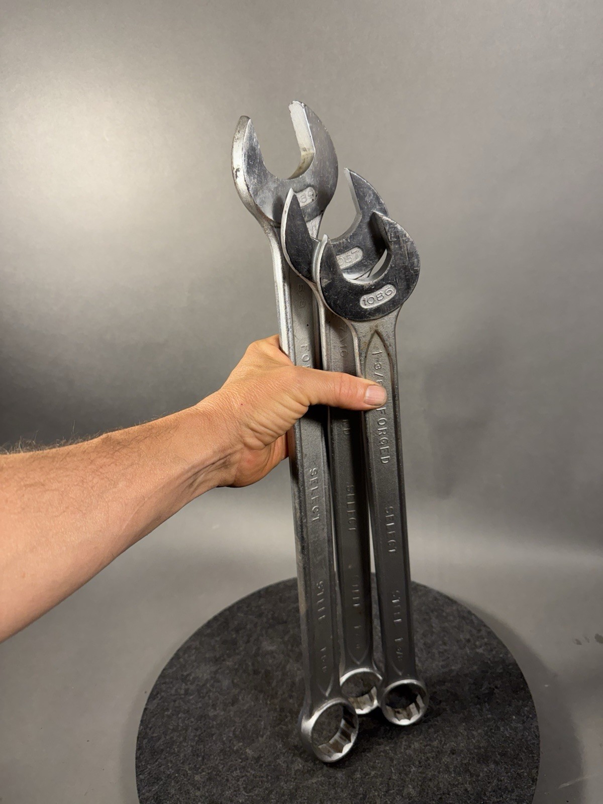 Indestro #1086 1087 & 1089 Vintage Large Combination Wrenches.1-3/8,1-7/16,1-5/8