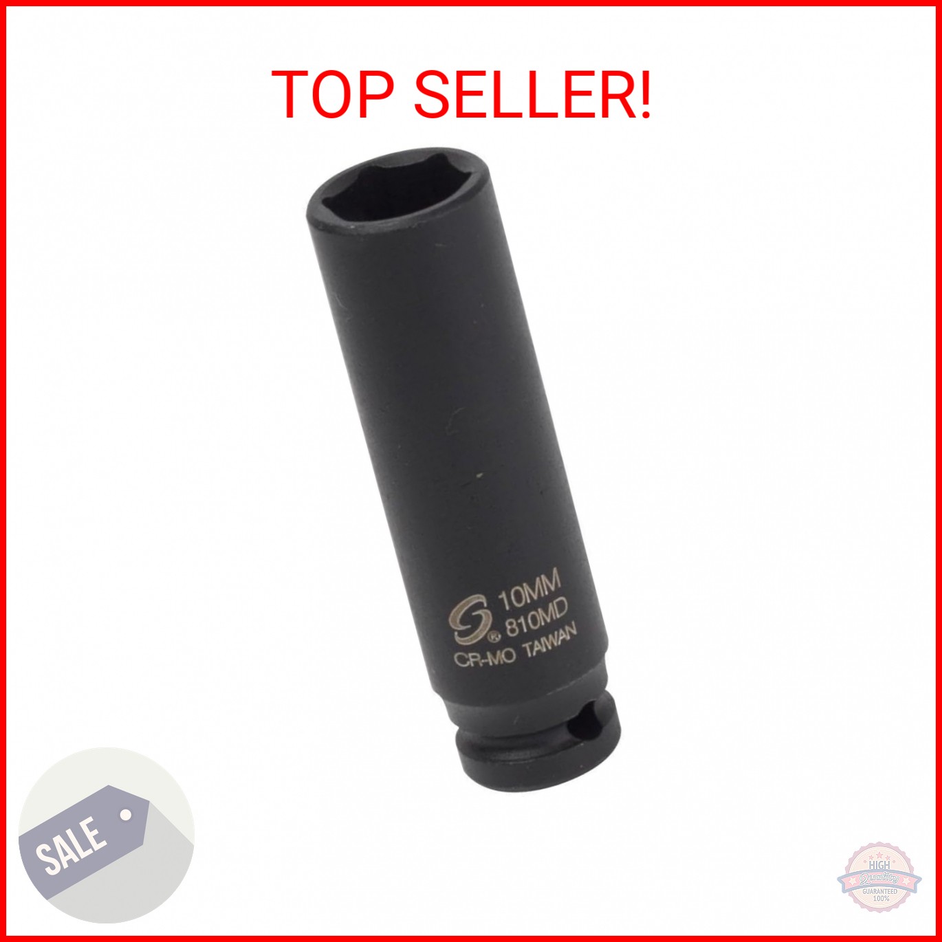 SUNEX TOOLS 810md 1/4-Inch Drive 10-Mm Deep Impact Socket