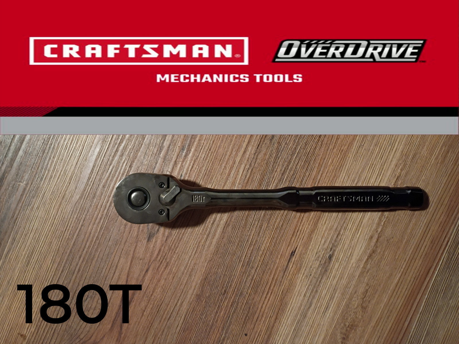 Craftsman Overdrive 180-tooth 1/2-in Drive Gunmetal Chrome Handle Ratchet