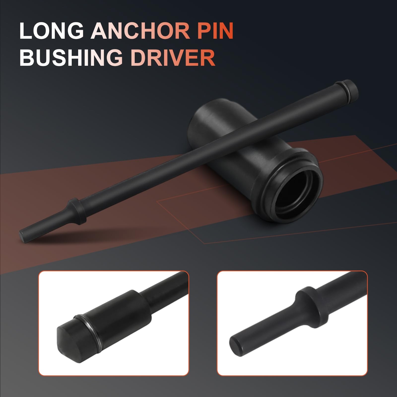CRIDENG Anchor Pin Bushing Driver for 1-3/8” bushing and 11-1/2″ long, Black