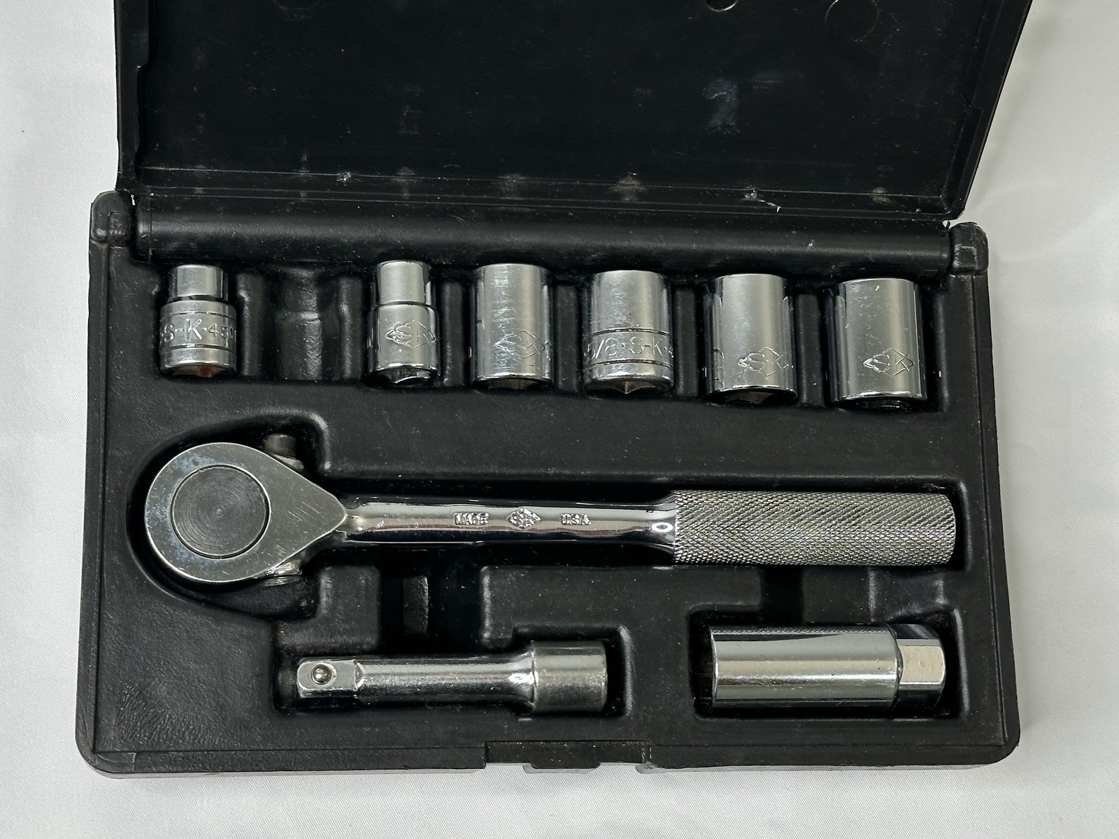 SK Metric 9 Pc Socket Set in Hard Case. Small Extension included