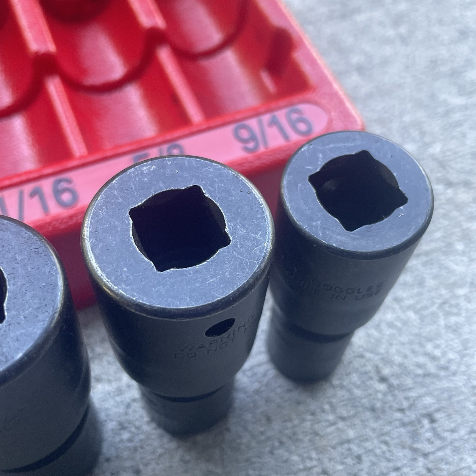 Snap On 1/2″ Drive Wobble Sockets SAE 9/16 to 1 1/8 Inch Set 3071PLY–Missing 1