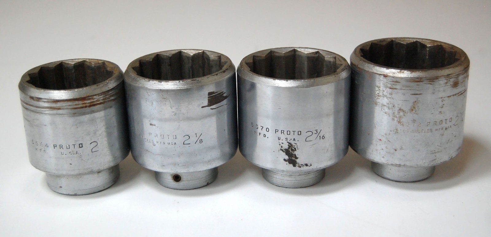 4 Proto 3/4″ Drive Chrome Shallow Sockets 2″ 2-1/8″ 2-3/16″ 2-1/4″ USA