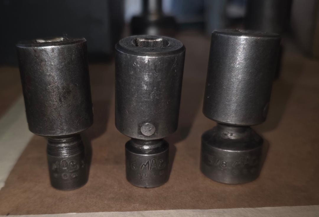 MAC XUP 3/8in. 6 Point Swivel Black Impact Sockets Sizes 3/8, 7/16, 5/8