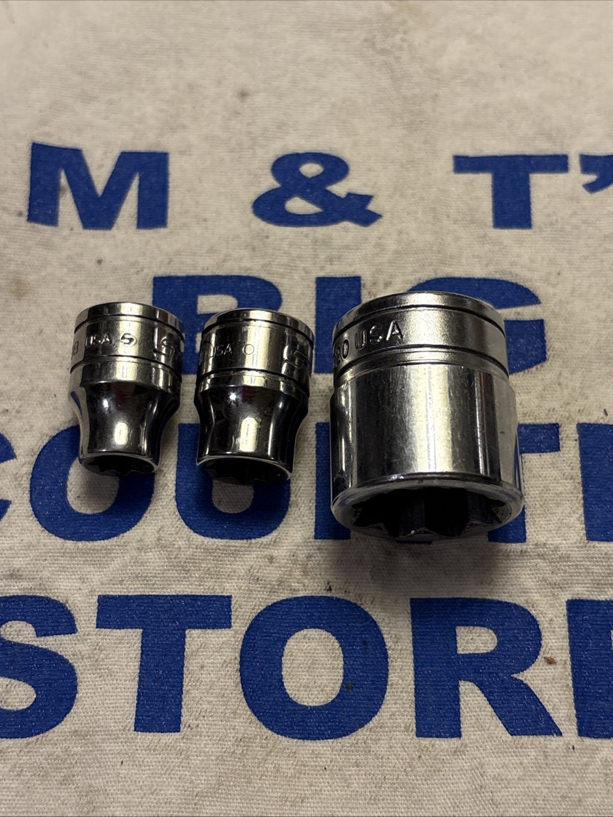 Snap-on USA 3/8″ Drive Double Square Sockets 1/4″, 5/16″, 5/8″ F308, F310, F320