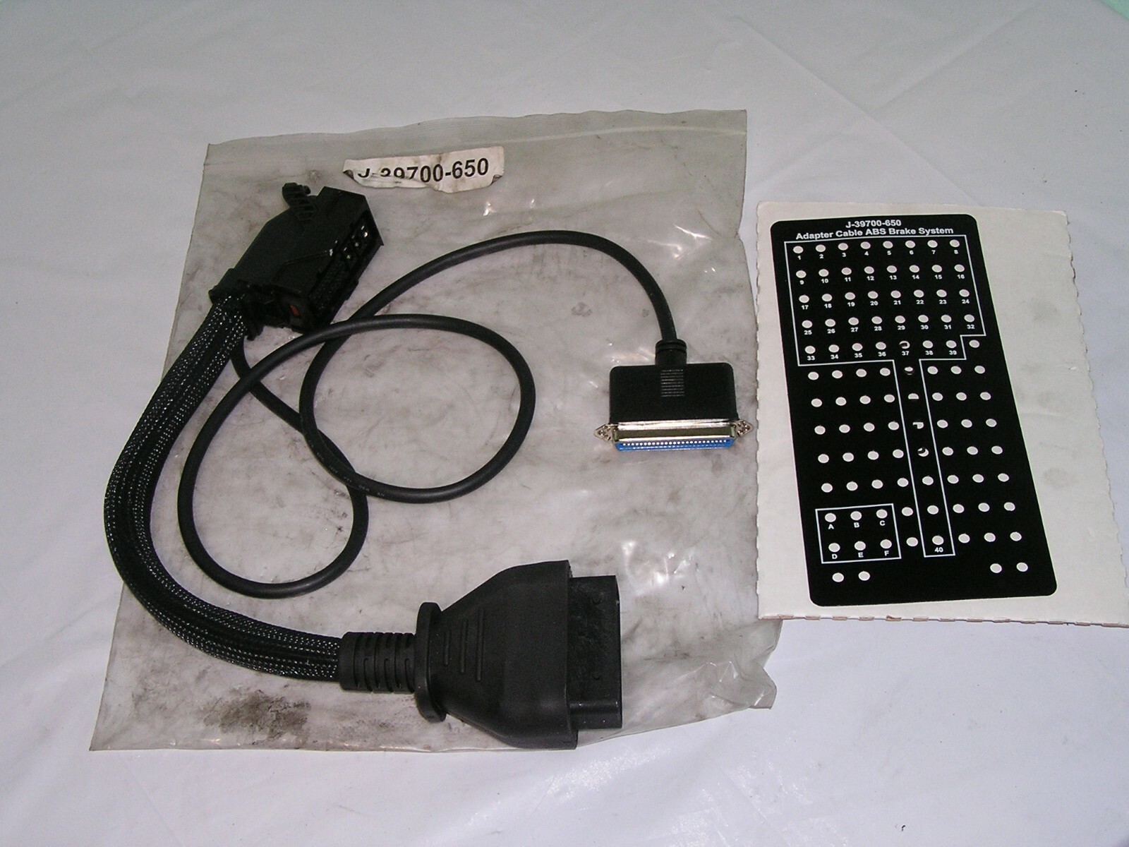 KENT MOORE TOOL J-39700-650 J-39700-651 BREAKOUT BOX ADAPTER & OVERLAY