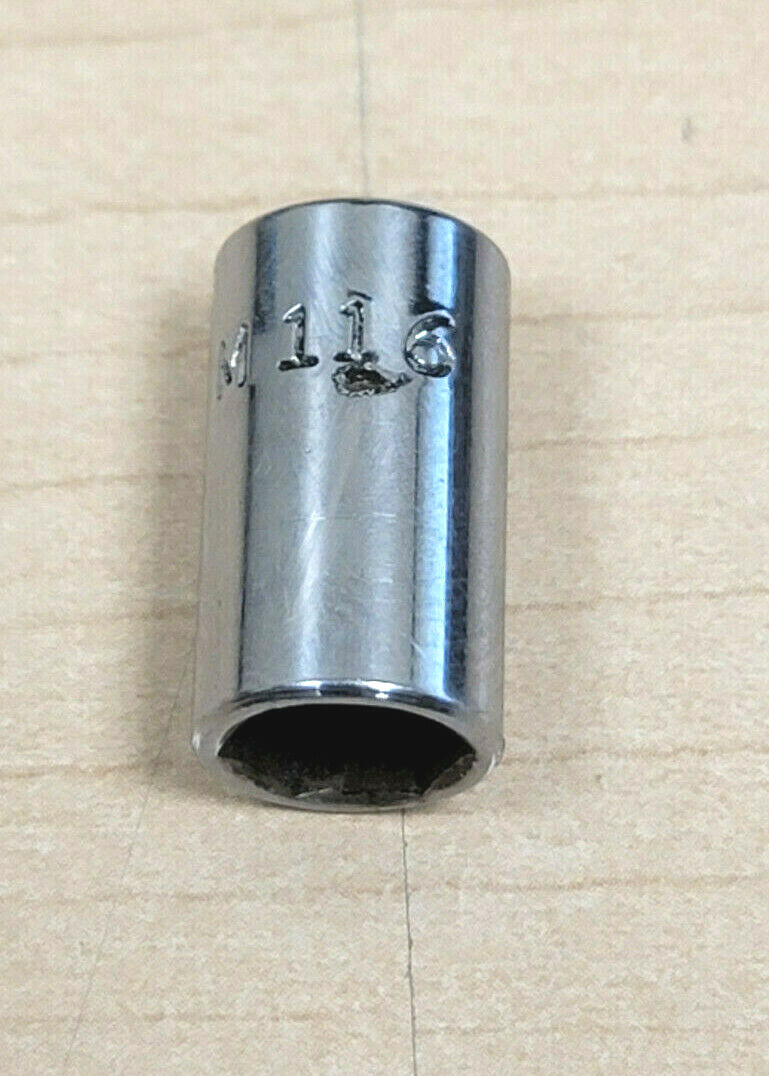 Mac Tools 1/4″ Drive Shallow 6 Point Chrome 11/32″ Socket 6 point M116 Nice