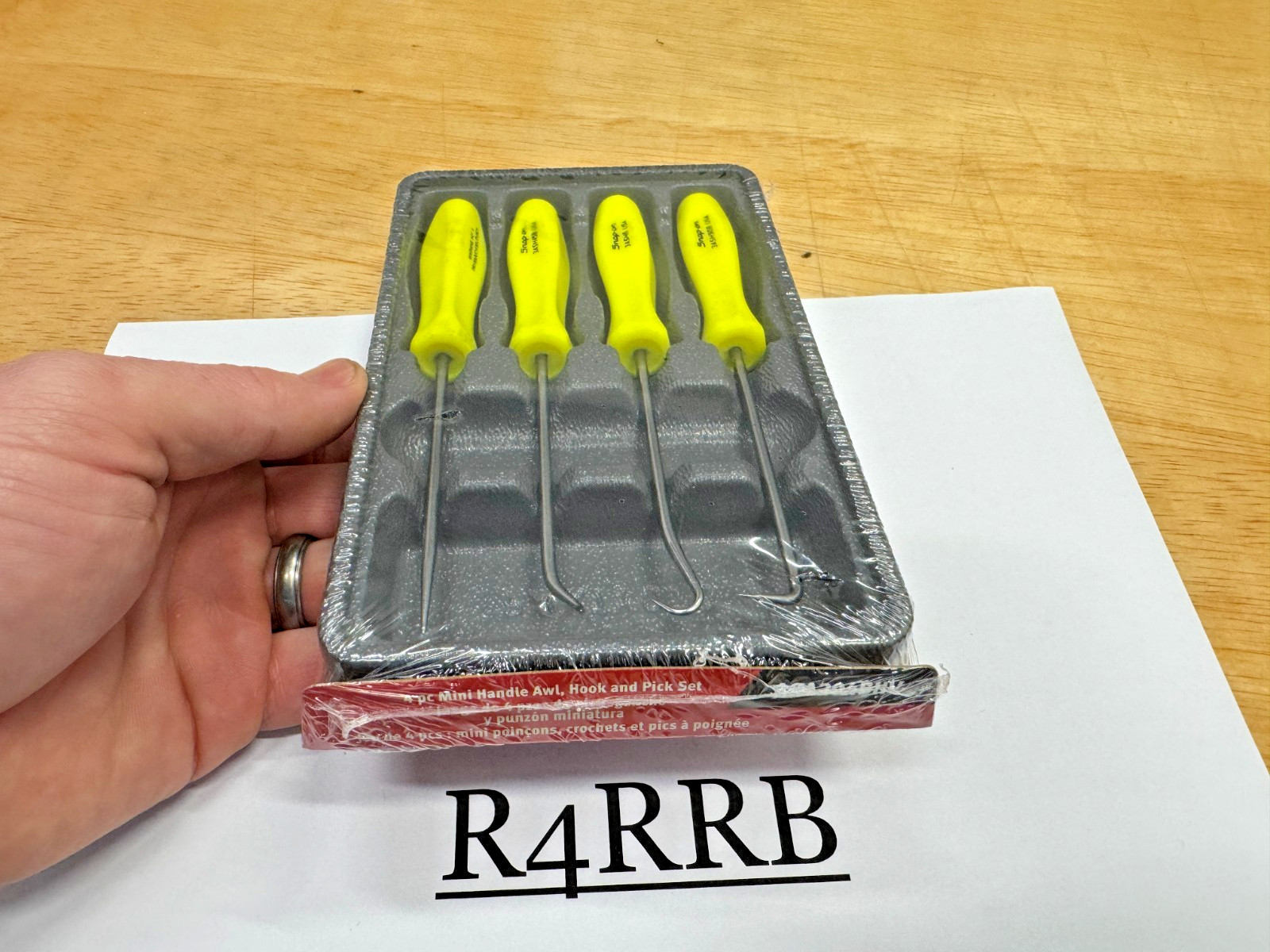 Snap-on Tools USA RARE NOS HIVIZ Mini Hard Handle Awl Hook Pick Set ASA204BHV