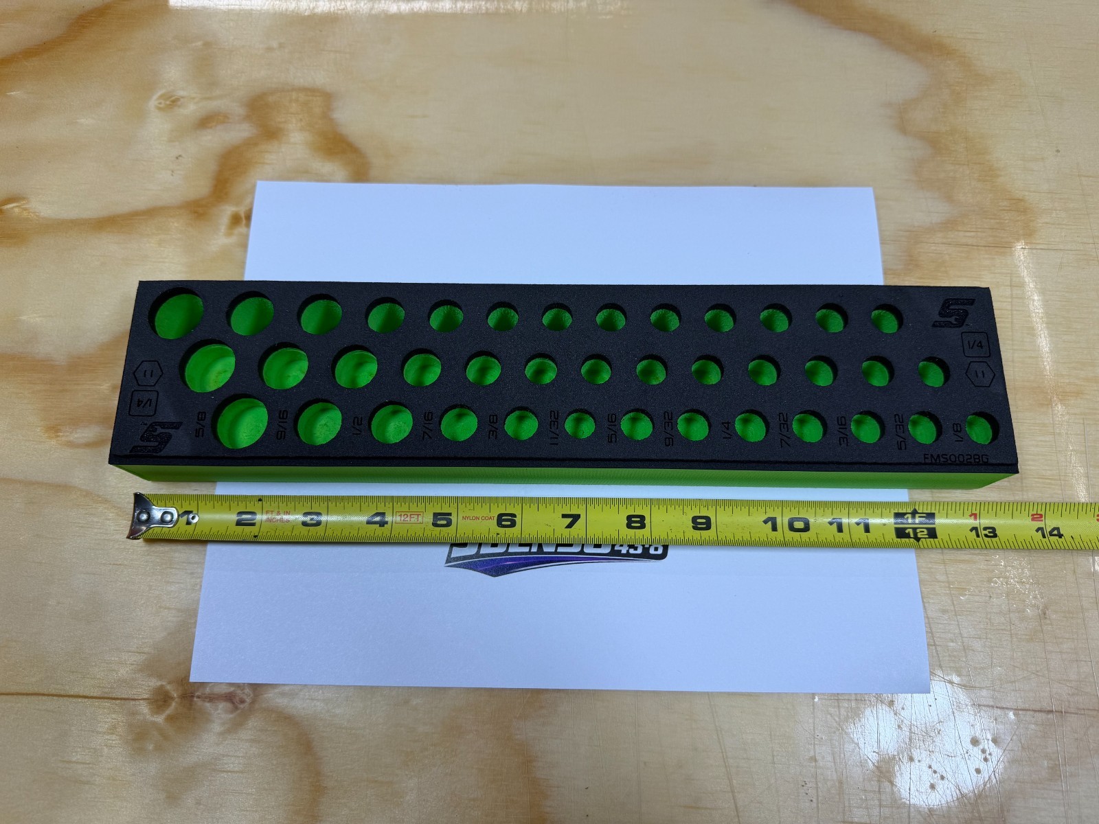 Snap-on Tools GREEN FOAM ORGANIZER For 39pc 1/4″ Drive SAE Socket Set FMS002BG