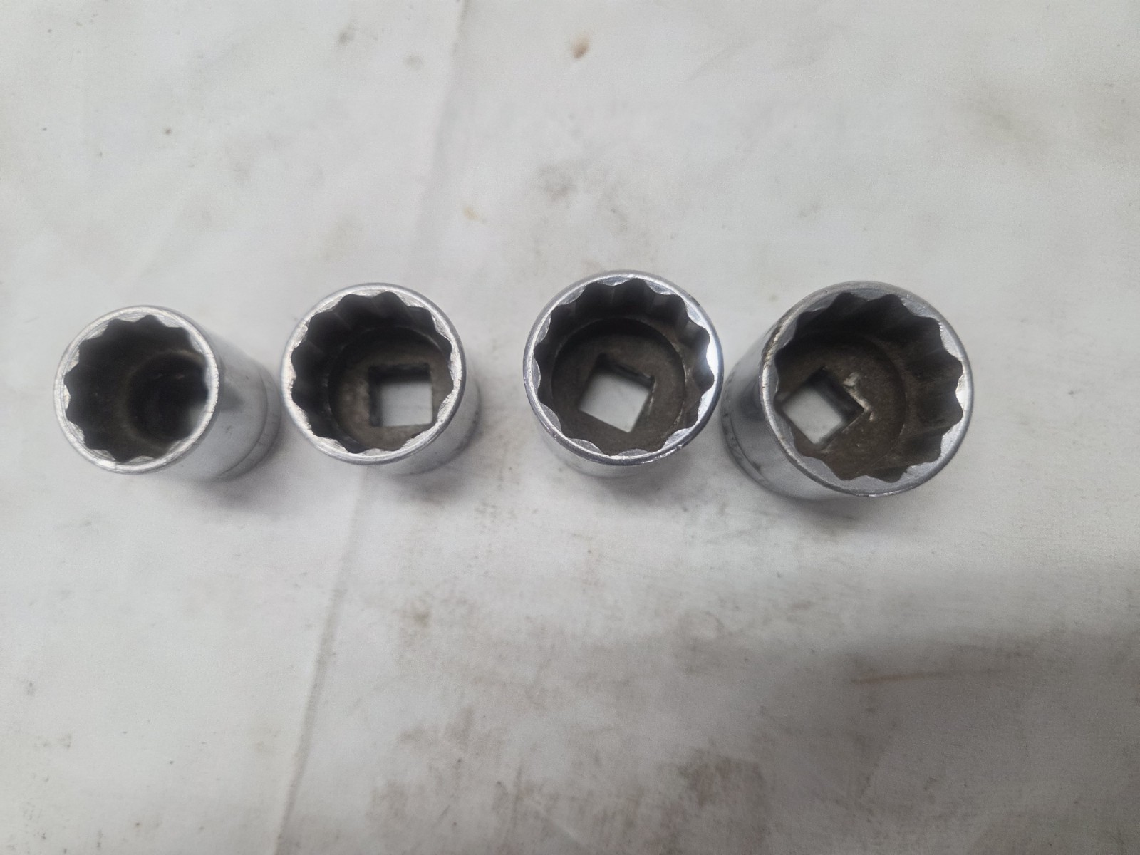 10 Pc Snap On F Series Shallow Well 12 Pt Socket Set SAE USA Chrome