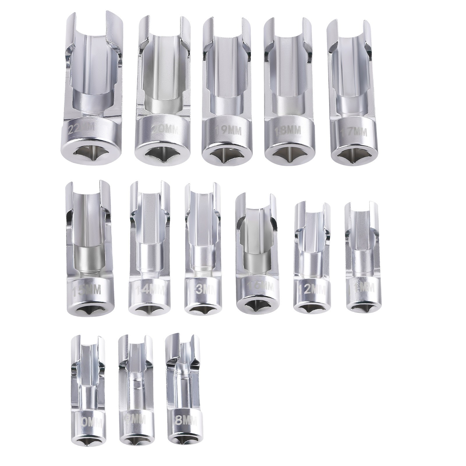 8-22mm 3/8in 1/2in Diesel Injector Fuel Line Socket Wrench Set Nut Socket