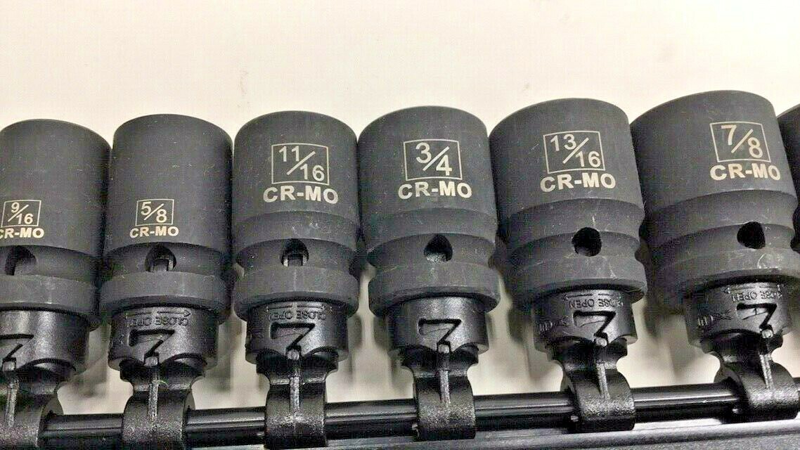 TEQ Correct 102 Impact Socket Set 1/2″ Drive CR-MO 9-Pieces From 1/2″ to 1″