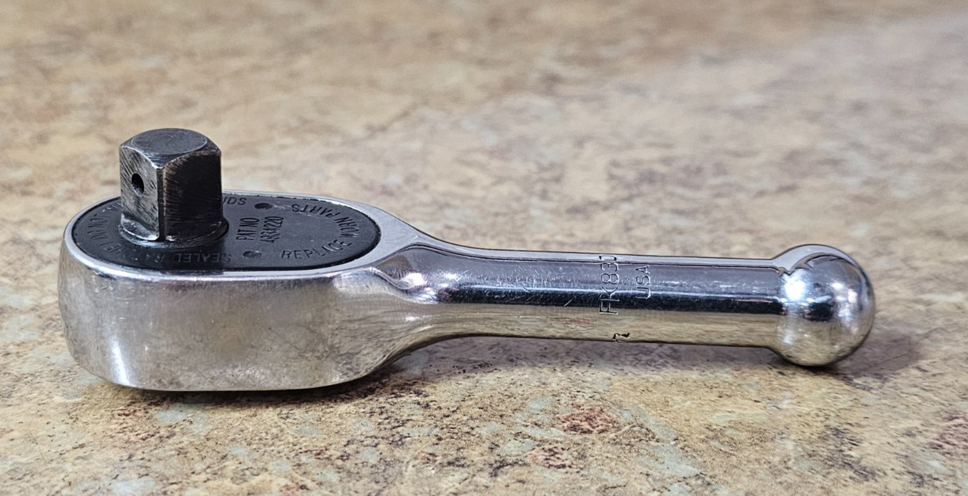 Snap-on Tools USA 3/8″ Drive Chrome Stubby Short 4″ Long Ratchet FK830