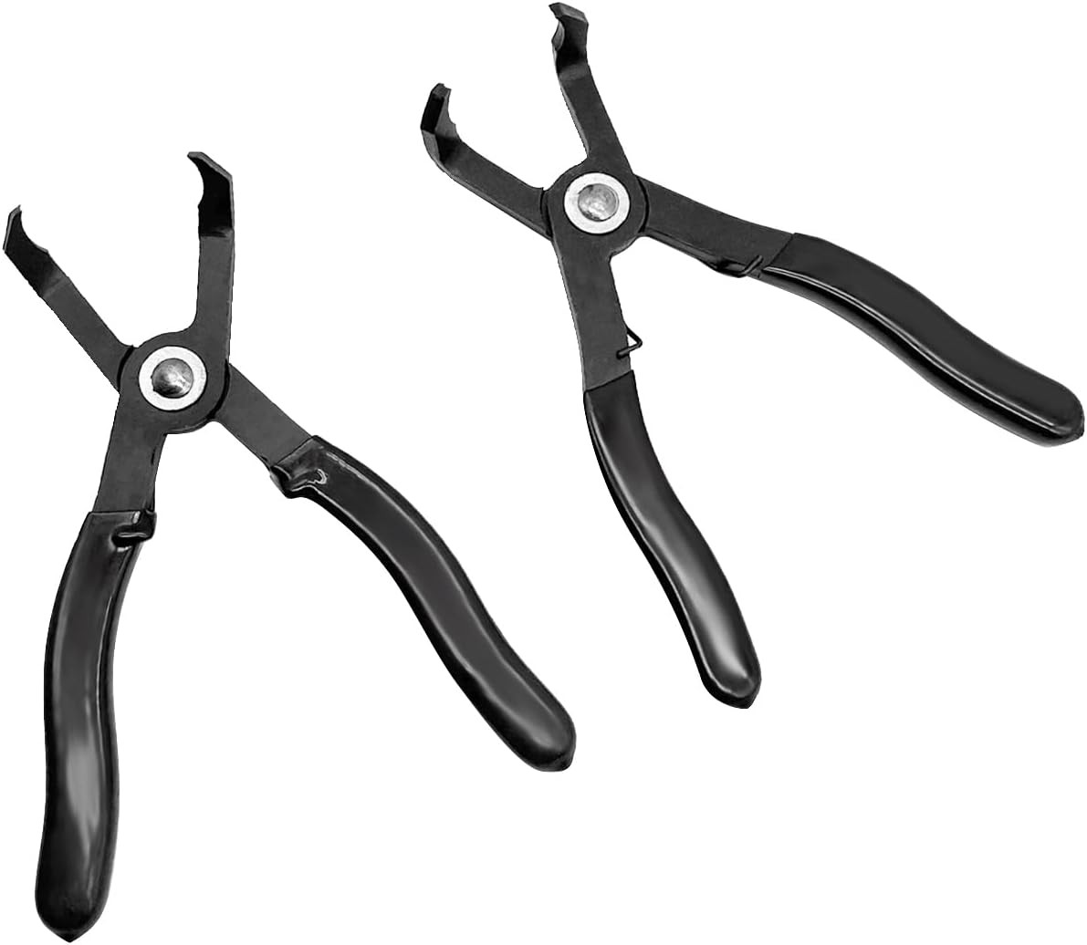 30°& 80° Push Pin Plier Set, Angled Pliers Fastener Remover Tool Rivet Black