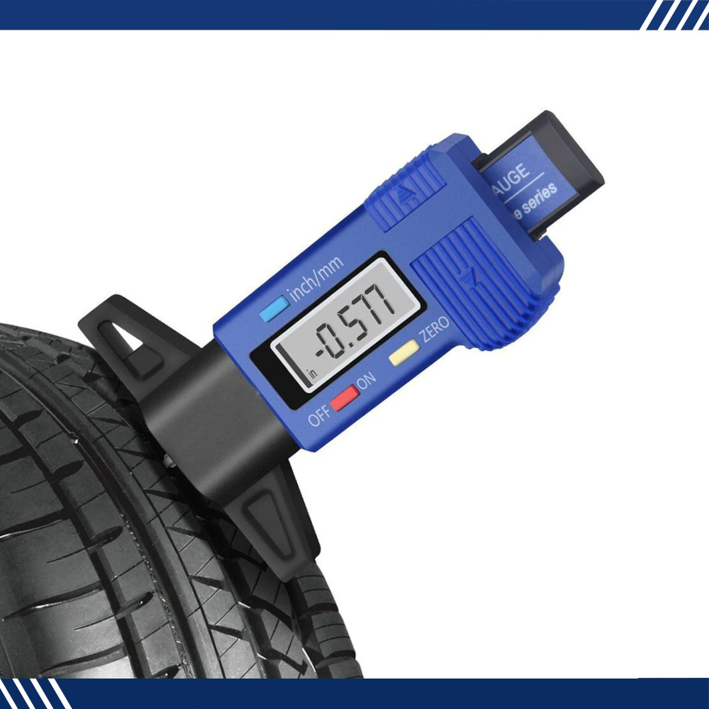 Digital Tyre Depth Gauge Tread Checker LCD Tool For Motorbike Car Van Bike BLUE