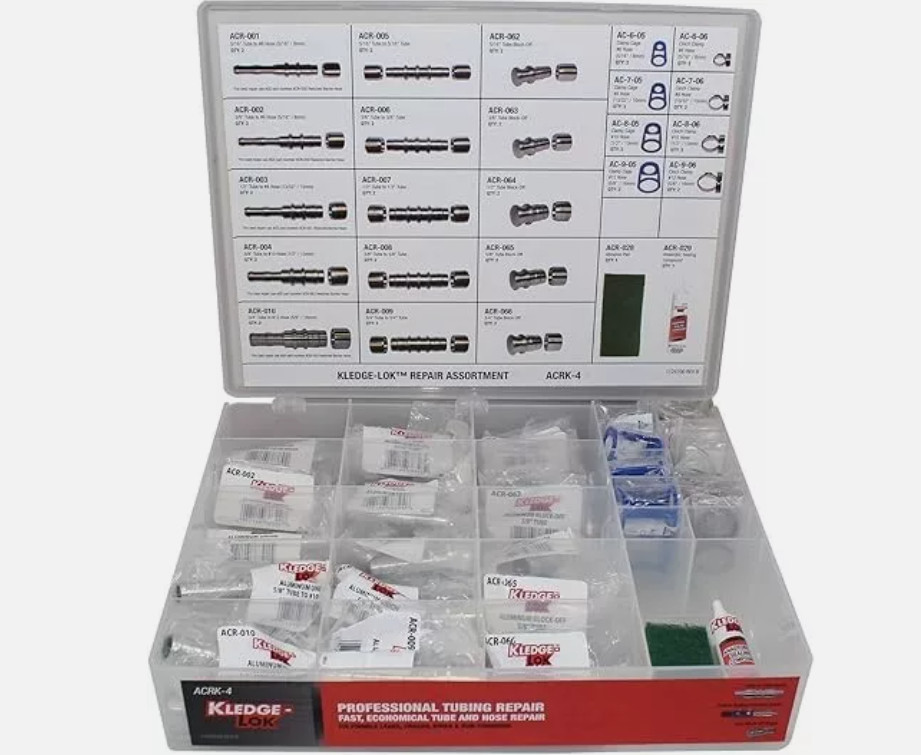 KLEDGE-LOK ACRK-4 A/C Repair Tubing System Fitting Assortment Rubber